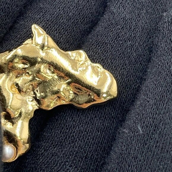 CHANEL CC Logo African Continent Motif Necklace Metal/Faux Pearl /Rhinestone - Picture 9 of 15